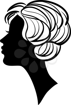 Beautiful woman silhouette with stylish hairstyle vector icon