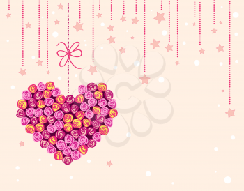 vector valentine background with floral heart
