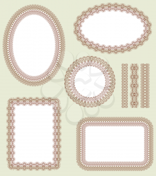 Seamless pattern and decorative frame set. Pattern is included as a seamless swatch. 