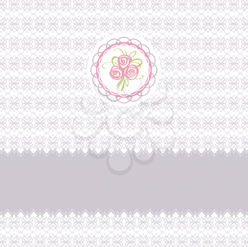 Cute greeting vector card with roses element design for easter or birthday