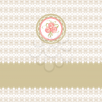 Cute greeting vector card with roses element design for easter or birthday