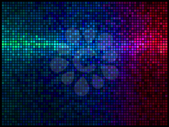 Multicolor abstract lights disco background. Square pixel mosaic vector
