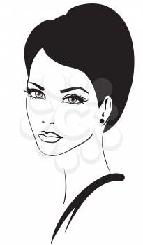 beauty woman face vector icon