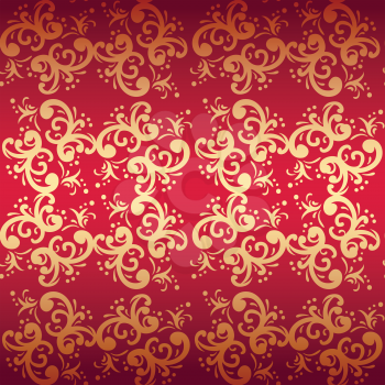 red seamless floral vector background