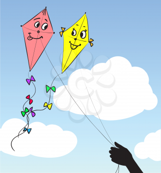 Two kites in the sky 