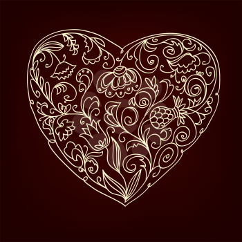 Valentine romantic floral heart