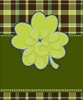 Four leaf clover textile label 