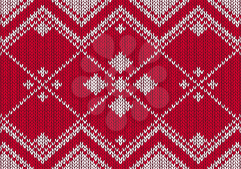 Style seamless red and white knitted pattern