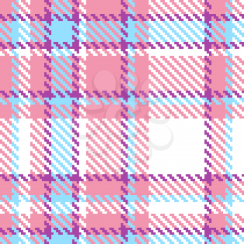 Seamless plaid fabric pattern background. Vector illustration