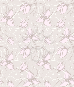 Seamless Floral Light Vector Background 