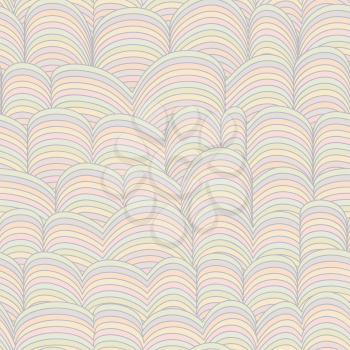 Colorful Seamless Abstract Hand-drawn Pattern, Waves Background (Children or Baby Soft Color Wallpaper, Web Page)