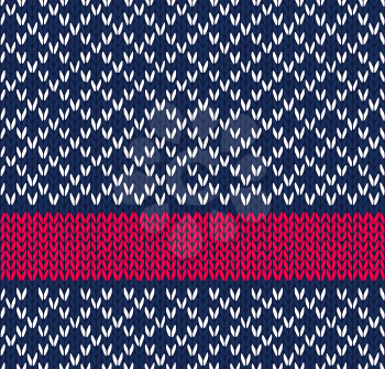 
Style Seamless Blue White Red Color Knitted Vector Pattern