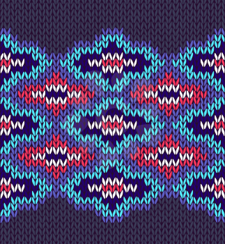 Seamless Ornamental Style Knitted Vector Pattern 