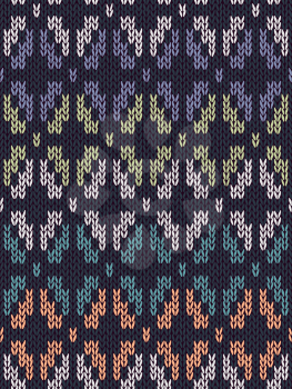 Style Seamless Knitted Pattern. White Blue Green Orange Turquoise Color Illustration from my large Collection of Samples of knitted Fabrics 