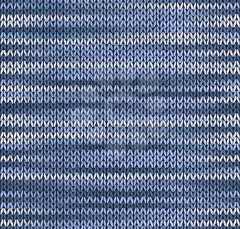 Style Seamless Knitted Pattern. Blue Silver White Color Illustration from my large Collection of Samples of knitted Fabrics
