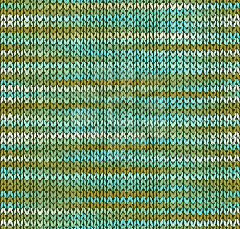 Style Seamless Knitted Pattern. Blue Green White Color Illustration from my large Collection of Samples of knitted Fabrics