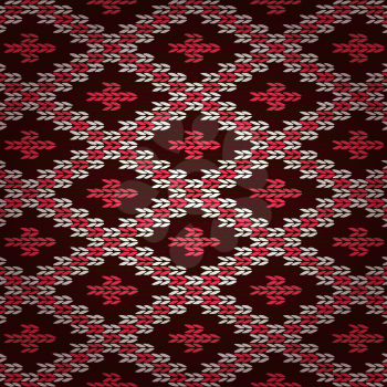 Seamless Red Knitted Pattern