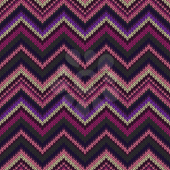 Style Seamless Knitted Pattern. Fashion Pink Violet Yellow Purple Magenta Color Swatch
