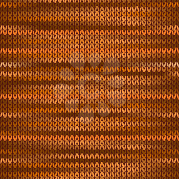 Seamless Knitted Melange Pattern. Orange Brown Color Vector Illustration