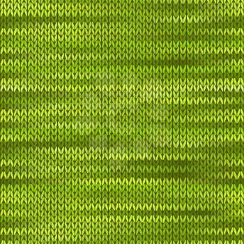 Style Seamless Knitted Melange Pattern. Green Color Vector Illustration