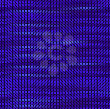 Seamless Knitted Melange Pattern. Blue Violet Color Vector Illustration