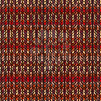 Seamless Ethnic Geometric Knitted Pattern. Style Red Pink Orange Yellow Background