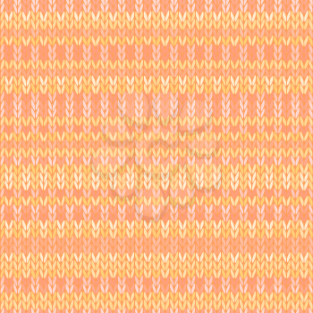Seamless Ethnic Geometric Knitted Pattern. Style Pink Orange Yellow Background