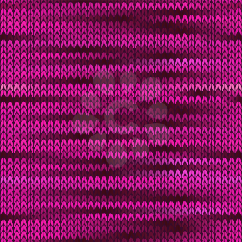 Style Seamless Knitted Melange Pattern. Pink Magenta Black Color Vector Illustration