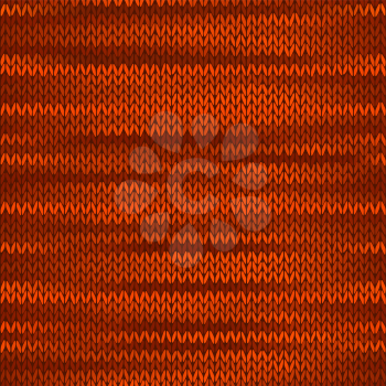 Style Seamless Knitted Melange Pattern. Brown Red Orange Yellow Color Vector Illustration