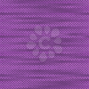 Style Seamless Knitted Melange Pattern. Lilac Color Vector Illustration