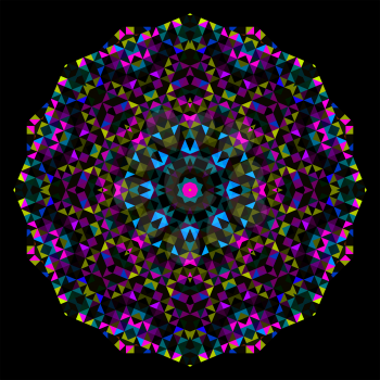 Abstract Flower. Creative Colorful style vector wheel. Cyan Magenta Yellow Black Dominant Color