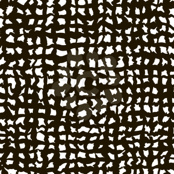 Rough Grid Black and White Texture. Abstract Seamless Pattern