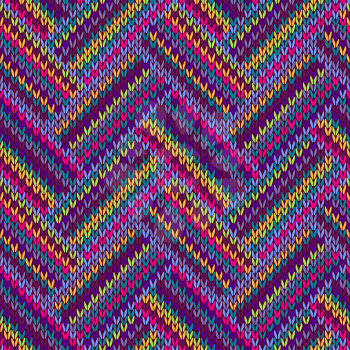 Multicolored Seamless Funny Knitted Pattern