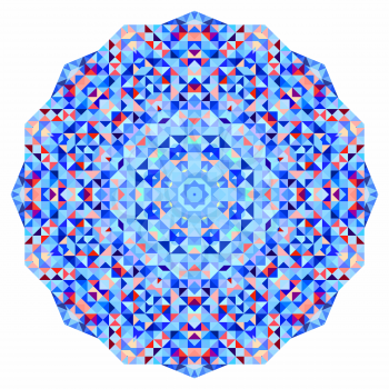 Abstract colorful circle backdrop. Geometric vector mandala. Mosaic banner of geometric shapes