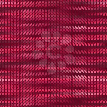 Style Seamless Knitted Melange Pattern. Pink Magenta Color Vector Illustration