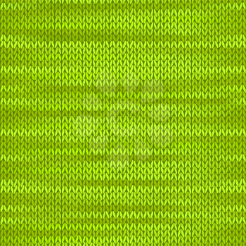 Style Seamless Knitted Melange Pattern. Green Yellow Color Vector Illustration