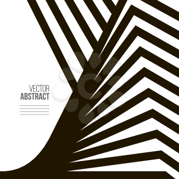 Geometric Vector Black and White Background. Architecture and Construction Concept. Avant-Garde Style