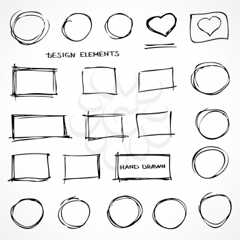 Set of Hand Drawn Isolated Scribble Design Elements for Business Presentations