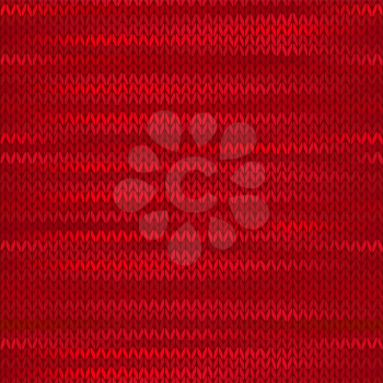 Style Seamless Knitted Melange Pattern. Red Color Vector Illustration