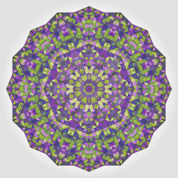 Abstract Flower. Creative Colorful style vector wheel. Lilac Violet Brown Yellow Blue White Black Dominant Color