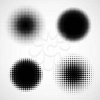 Abstract Halftone Backgrounds. Vector Set of Isolated Modern Design Element 