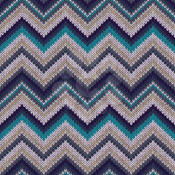 Seamless geometric spokes knitted pattern. Blue white beige color knitwear sample