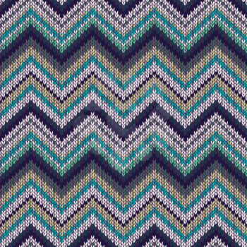 Seamless geometric spokes knitted pattern. Blue white beige green color knitwear sample