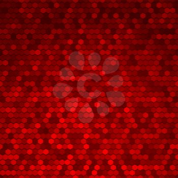 Abstract Seamless Red Halftone Comb Dots. Light Disco Club Fun Holiday Pattern. Bright Sparkle Party Vector Background 