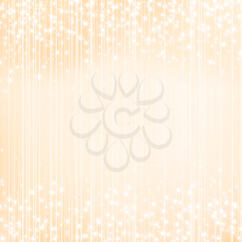 Light orange yellow holiday background with stars. Festive season design. New Year, Christmas, wedding event style