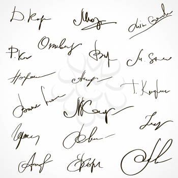 Autographs Set. Collection of Business Contract Signatures
