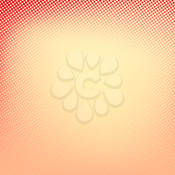 Halftone background. Red and yellow color square shape banner