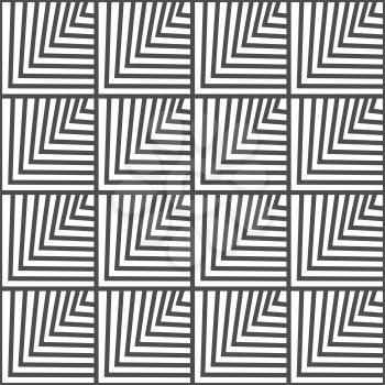 Seamless geometric vector pattern. Black and white color