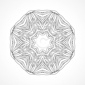 Mandala. Ethnic decorative elements Indian, Islam, arabic motifs. Round ornament with hand drawn vector pattern. Isolated on white lace napkin