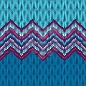 Seamless knitted pattern. Style blue rpurple christmas background